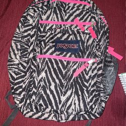 NWT Big Student Wild Heart Zebra Backpack JANSPORT 
