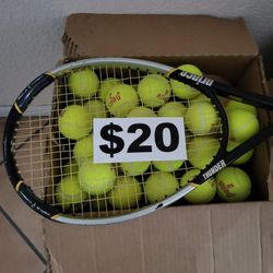 Prince Tennis Racket And 100 Balls 