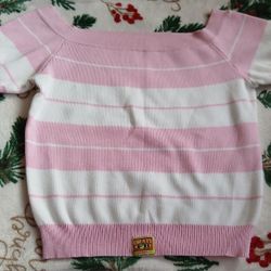 Pink And White FB County Crop Top