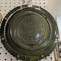Vintage United States Army seal metal wind spinner