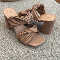 A New Day Women's Jessa Mule Heels Size 7 Tan