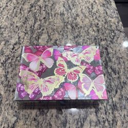Decorative Glass Jewelry / Keepsake Box – Butterfly Lid – 8 x 6 x 2.5