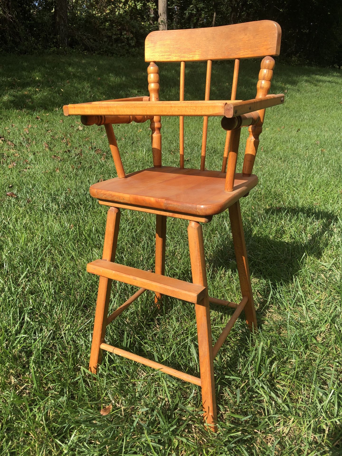 Vintage Solid Wood Doll Highchair