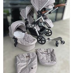 Silver Cross Double Stroller W Bassinette 