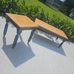 Gorgeous Hardwood Top Coffee And Corner Table
