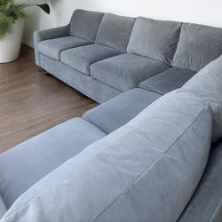 Extra Large Gray Sectional Couch Down Feather With Delivery