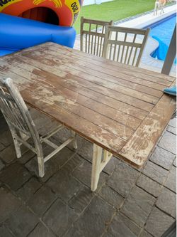 Free wood table and 3 chairs