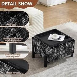 New Black Multifunctional Storage Ottoman/ Coffee Table
