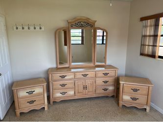 Wood dresser and nightstands