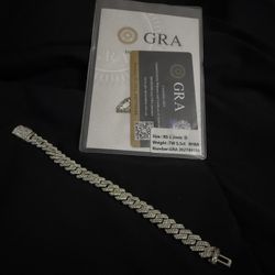 Moissanite Monaco Bracelet in 925 Sterling Silver 10mm 7inches