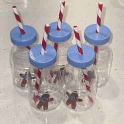 5 Christmas Milk Bottles