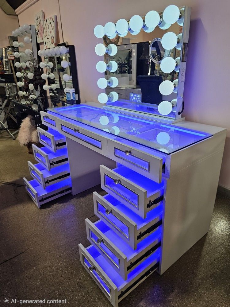 New Quality Vanity Set With Bluetooth Speakers! 