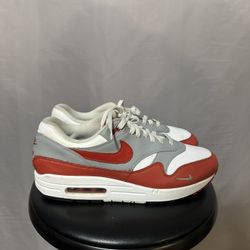 🔥 Nike Air Max 1 White / University Red / Grey – Size 11