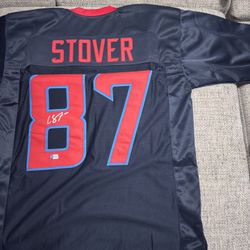 Cade Stover Signed Autograph Custom Jersey - Metabilia Coa - Houston Texans