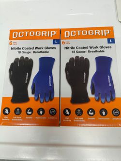 Nitrile Coated Work Gloves L