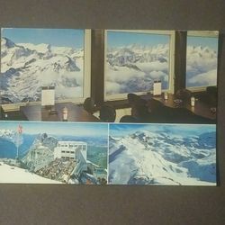 Mountains Alps Titlis Engelberg Switzerland Panorama Restaurant Unused Vintage Collectible Postcard Post Card RPPC PC
