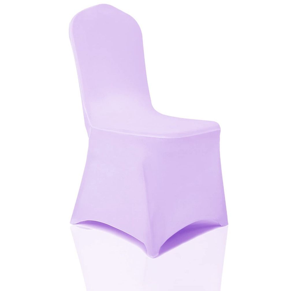 Bricia 6 PCS Lavender Stretch Spandex Chair Slipcovers, Dining Room Chair Covers Stretch Chair Slipcovers Protector For Wedding, Banquet, And Party