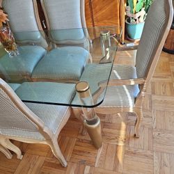 Glass Table With Gold Top