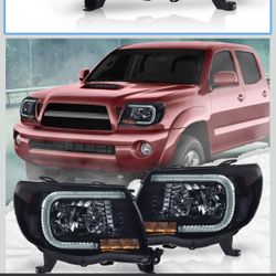 Pair Of Headlights With Drl Lights White Amber Turn Signals 