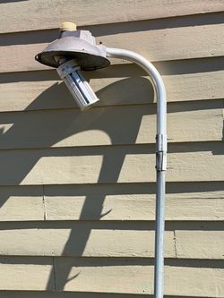 Outdoor LED Pole Light with Curved Arm