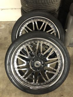22 inch Asanti 3 piece wheels/Rims and tires!!! Set of 4... sell or trade!!