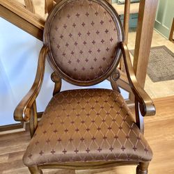 JCP Queen Anne-style Open Arm Wood Upholstered Chair 