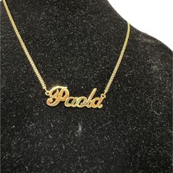 Name Necklace Personalized, 18K 
