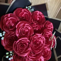 Flowers bouquet Eternal roses Ribbon roses