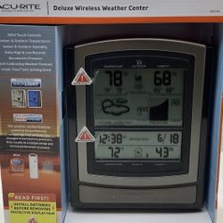 Acu-Rite Deluxe Wireless Indoor/Outdoor Weather Station Clock 518346 NEW