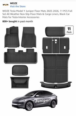 Tesla Model Y 2025-2026 Floor Mats 11 pieces