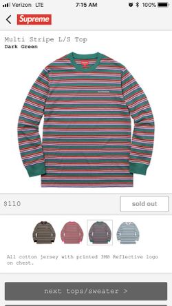 Supreme Multi Stripe L/S Dark Green