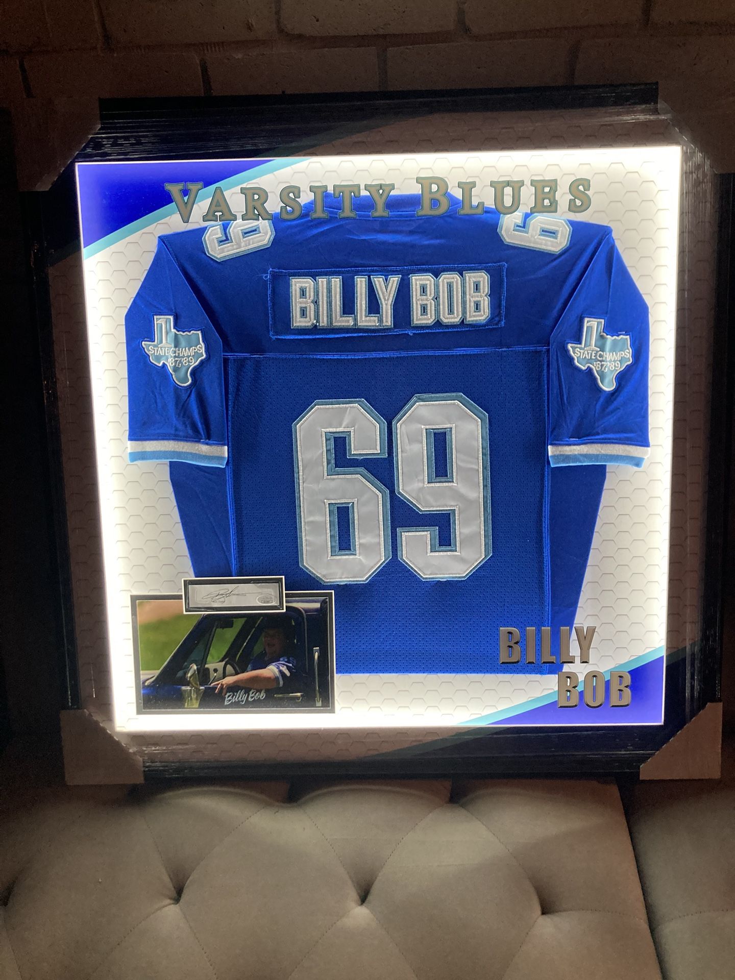 Varsity Blues Billy Bob Jersey Framed Autograph JSA Certified