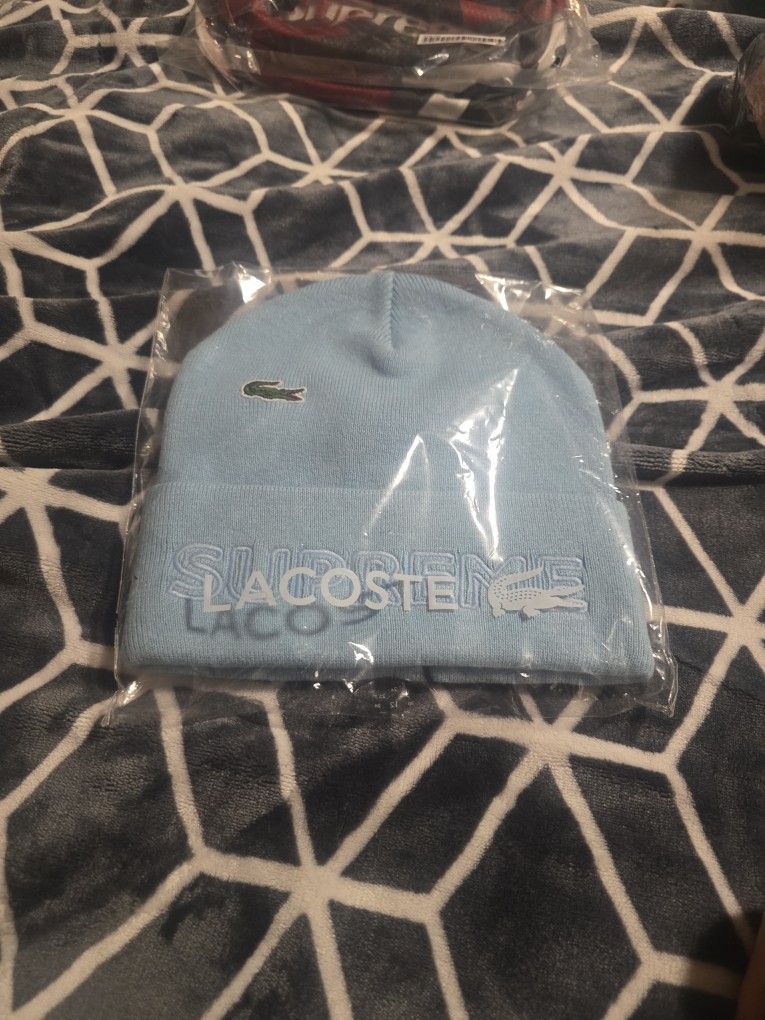Brand New Supreme Lacoste Beanie Baby Blue
