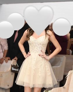 Champagne gold beige dress