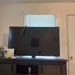 A 48” Big Screen Tv N A 35” H X 19”w X65” L Barn Doors Entertain Center N 2 End Tables N 1coffee Table In Good Condition All For  $750.00 