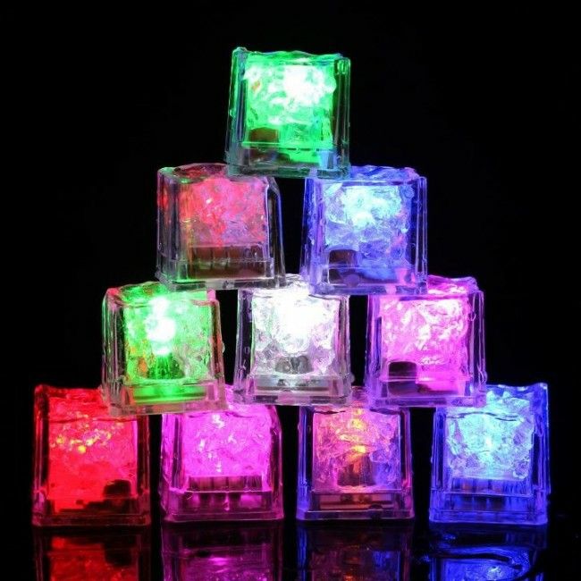 12pcs Light-Up LED Ice Cubes with Changing Lights