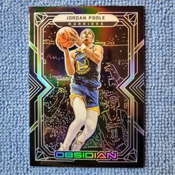 Jordan Poole 2021-22 Obsidian Panini Electric Etch No. 70 Golden State Warriors 