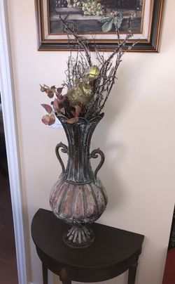 Vase with fake flowers