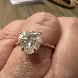 14K rose Gold Heart Shape Mossanite