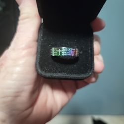 Stainless Steel Magical Colored Band With Lords Prayer Sizes 7, 8, 9, 11 12