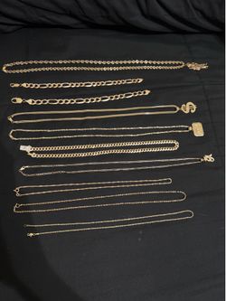 10k and 14k gold chains and bracelets