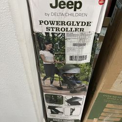 Jeep PowerGlyde Stroller by Delta Children Lightweight Travel Stroller with Smoothest Ride & Compact Fold, 3-Position Recline, Extra Large Storage Bas