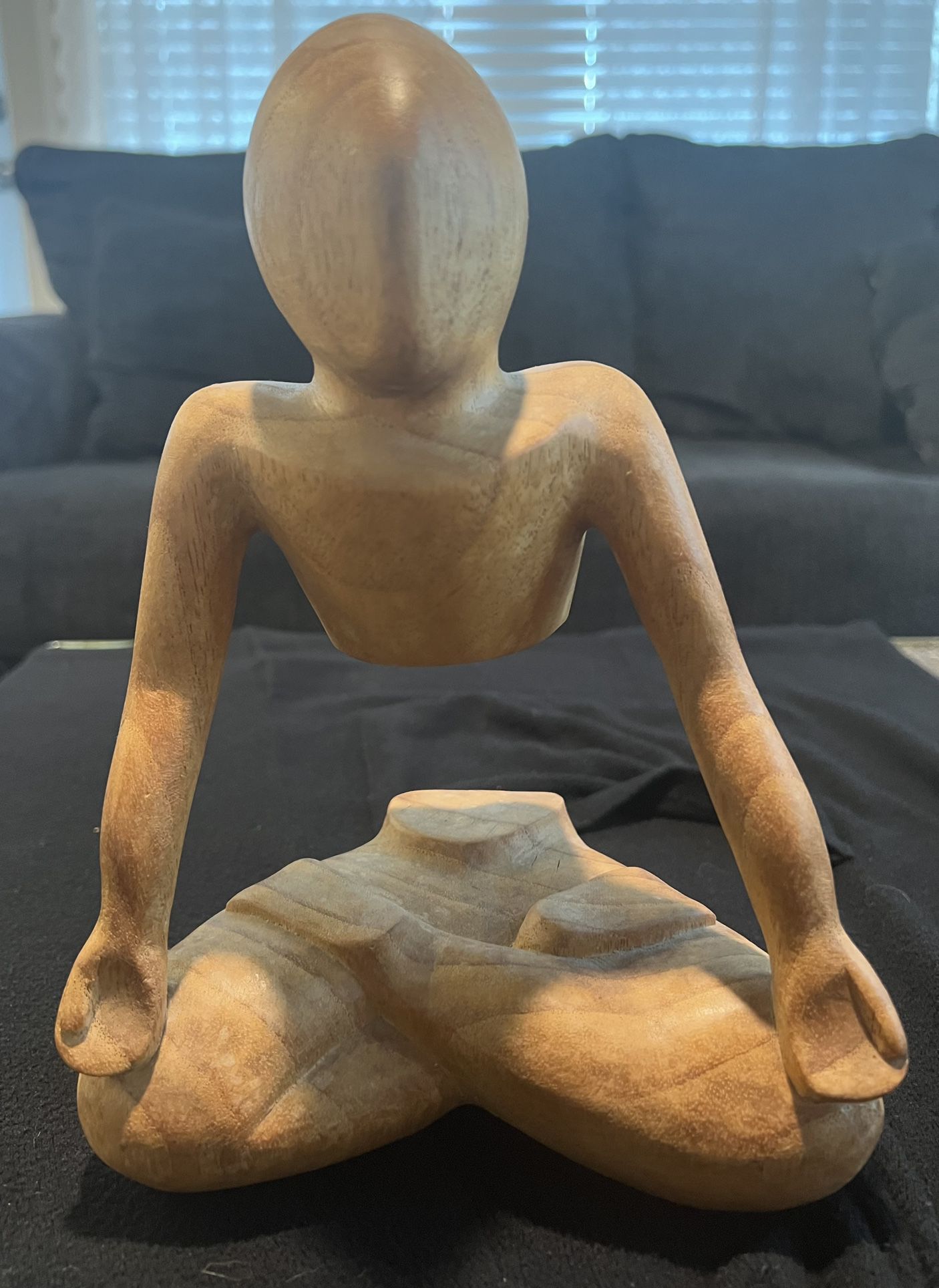 Wood Meditation Statue