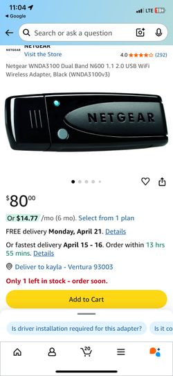Brand new Netgear dual band adapter