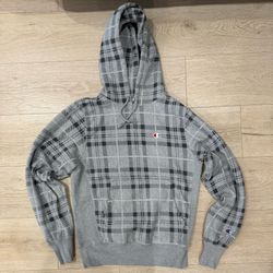 Champion Men's Urban Outfitters Gray Plaid Reverse Weave Hoodie