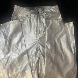 Silver Wide Leg Jeans