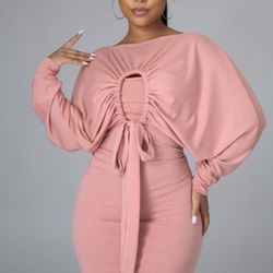 4 Way Wear Blush 2 Piece Dress Set (S)