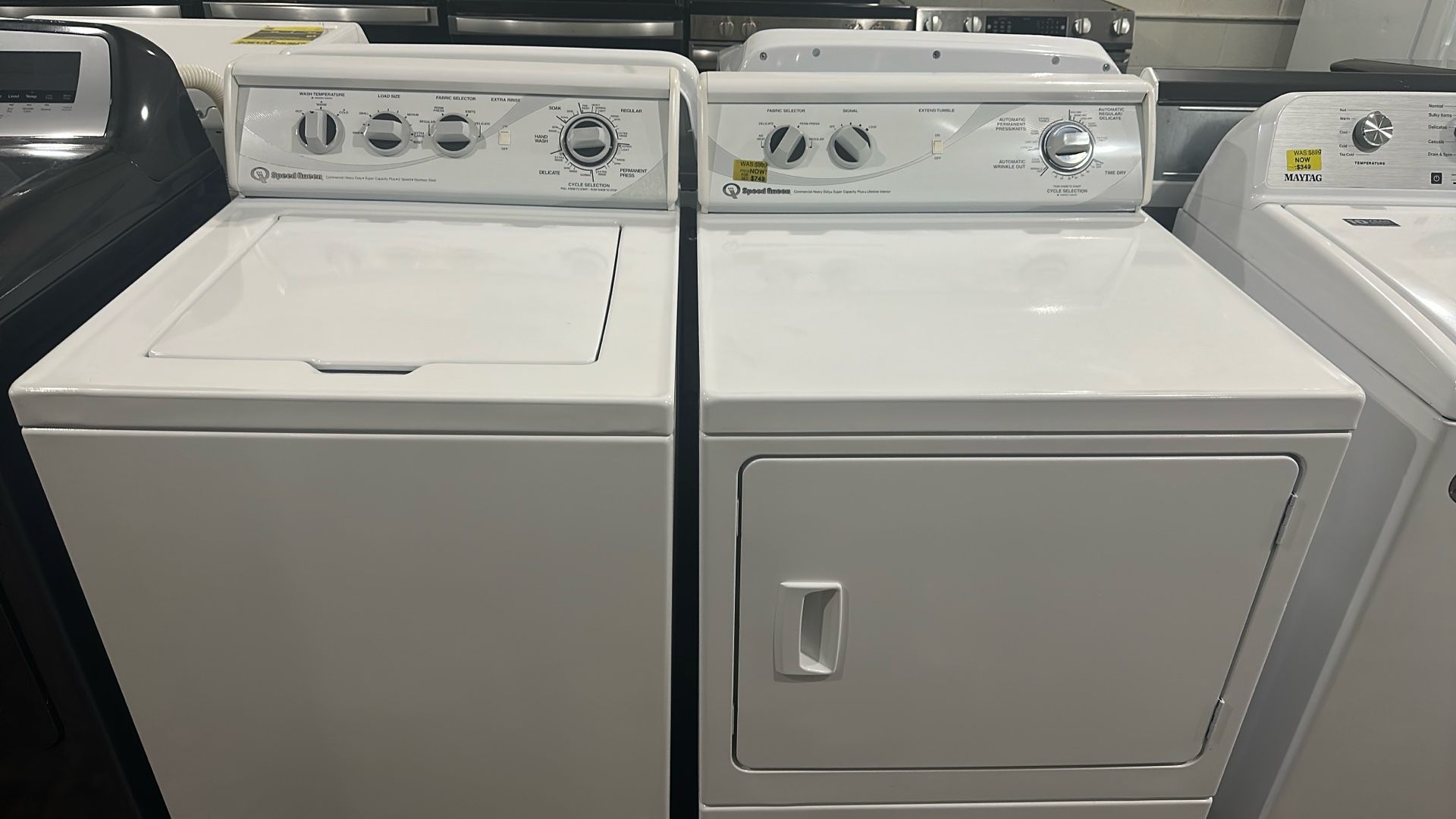 Speed Queen Commercial Heavy Duty Super Capacity Washer Dryer Set