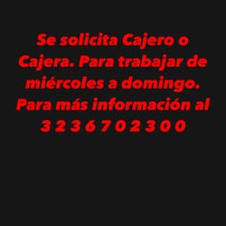 Se Busca Cajero Cajera 