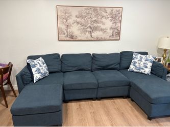 Navy Blue Modular Couch